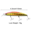 110mm 19g Minnow Lure Hard Professional Seawater Long Casting Floating Wobblers Artificial Bait Fishing Fish Hooks