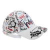 Fashion Baseball Caps for Couples Korean-Style Cartoon Graffiti Special Base Ball Cap Trendy Men And Women Casual All-Match Black 255i