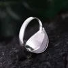 Lotus Fun Real 925 Sterling Silver Natural Pearl Handgjorda Designer Fina Smycken Kreativa Öppna Ring Blad Ringar För Kvinnor Bijoux 211217