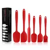 6 pièces spatule ensembles BPA Silicone grattoirs cuillère antiadhésive silice gâteau BBQ résistant à la chaleur ustensiles de cuisine outils de cuisson 2111109963943