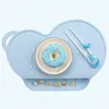 Baby Silicone Placemat Heat-resistant Kids Table Mat Bowl Plate Dishes BPA Free Coaster for Anti-slip Waterproof 210423