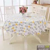 Waterproof Oil Proof Tablecloth Round PVC Romantic Florals Printed Cover Wedding Decoration Clothe Modern 210626