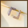 ファッションダブルカラーイヤリング女性Boucle D'Oreille Jewelry Designers Diamond Earrings Studs Womens Weeding F Earring Stud Gift7653828