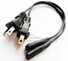 USA 2Pin Male Plug to IEC 320 C7 Socket Cord For Digital Camera, Nema 1-15P Travel Power Cable/4PCS