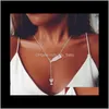 & Pendants Wine Bottle Glass Girls /Laides Lariat Chokers Pendant Necklaces Gold /Sier Plated Jewelry Gifts For Girls/Ladies Drop Delivery 2