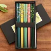 Chopsticks 5 Pairs Reusable Bamboo Set Classic Style Dishwasher Safe Gift For Home El Restaurant Chopsitcks