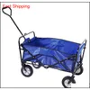 Andra förnödenheter Patio Lawn Home Drop Delivery 2021 Compapible Folding Wagon Cart Garden av Shopping Beach Toy Sports Blue Yoz4y