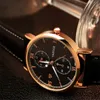 Montres-bracelets montre pour hommes mode bracelet en cuir montre-bracelet d'affaires Relogio Masculino Erkek Kol Saat