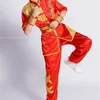Kids Bordado Dragão Kung Fu Wushu Performance Roupas Crianças Tai Chi Ternos Marciais Uniformes Preto / Branco / Azul / Vermelho
