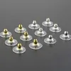 Stud 100 Pcs Pads Jewelry Ear Plugging Caps DIY Round Backstops Earring Backs Blocked Silicone Clear Soft Stoppers Safety