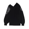 Spring Irregular Design Woman Sweaters Sexy Lace Hollow Out Patchwork Pullover Fashion Elegant Soft Knitted Tops 210519