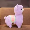 354050cm Stuffed Saddle Alpaca Purple Pink White Sheep Toy Fuzzy Long Plush Grassland Animal Standing Lying Alpacas Gift 2108046337796