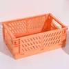 5 Color Organizing Storage Baskets Case Folding Student Desktop Basket Tape Stationery Plastic Foldable Container Storage Box