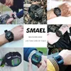 Smael Sports Watches LED الرياضة الرقمية الرجال الساعات للماء الرقمية ووتش 1801 ذكر ساعة relogios m G1022