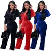 Womens Hoodies Velvet Tracksuits New Arrival Fashion Zipper Hooded Tops Wide Leg Pants Outfits Designer Female Winter Casual Two Piece Sets