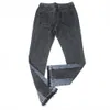 Erkekler Vintage Yıkanmış Siyah Ince Kot Flared Pantolon Streetwear