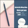 Kalemler Yazma İş Endüstriyel Tasarım 1 adet Üçgen Retro Jel Kalem 0.5mm Dolum 10 Renkler Mevcut Okul Öğrenci Öğrenme Malzemeleri Offi