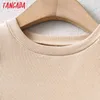 Tangada Femmes Basic Strethy Crop Coton T-shirt À Manches Longues O Cou Tees Dames Casual Tee Shirt Street Wear Top CH7 211110