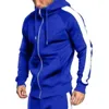 2Pcs Men Hoodie Tops Joggers Pants Tracksuit Set Running Jogging Gym Sports Wear Hooded Pants Sweat Suit Exercise Workout Set Y0831