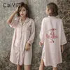 Caiier Silk Sexy Night Платье Женщины Пизовые Пизовые Непослушные Леопардовые Печать Нижнее Белье Спящее Платье Зима Зимний Ночей Для Дамы M-2XL 210831