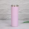 20oz Skinny Tumblers stainless steel straight cup cross border bright mouth spray plastic car Cup vacuum insulation Cups By Sea T2I52231