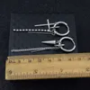 Menino coreano punk aço inoxidável transversal brinco para homens longa cadeia borla lua lua rocha hip hop piercing jóias 1 pc