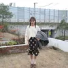 [Zweiteiliger Damenanzug] Japanischer Lazy-Style-Pullover-Pulloverweste mit V-Ausschnitt + Rock mit hoher Taille, Studentin-Frühlings- und Herbstanzug 210526