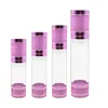 Gold Pink Cosmetic Airless Bottle 15ml 30ml 50ml Refillable Pump Dispenser Bottles For Lotion Cosmetics Container