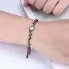 Moonlight Forest Tree Branch Opal Bracelet Simple Women's Semi Gem Black Trendy Cocktail Party Jewelry Link Chain