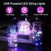 Cords 1M 2M 5m 10m USB LED LED LUMES FAIRES FAIRES CUIR COPIER 8 Modes de Noël Garlands de l'année pour la fête