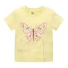 Springende meter Zomer Kindertjes voor Baby Meisjes T-shirts Katoen Cloud Print Mode Leuke Kids Korte Mouw Tops Shirts 210529