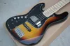 5-strings Left-Handed Sunburst Electric Bass Guitar with Black Pickguard,Maple Fretboard,Provide customized services