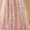 Elegant broderad mesh kjol Emale Spring Long Fairy Elastic Wasit En Line Flower Women Pleated Party Streetwear 210421