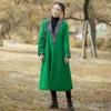 Johnature mujeres estilo chino bordado Floral Parkas cuello en V manga larga invierno Jacquard botón mujer cálido Parkas abrigos 210521