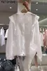 松川韓国の婦人服女性のジャケット春の薄いフード付き日焼け止めの短いコートルーズファッションジッパートップ210513