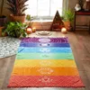 Mandala Hint Gökkuşağı 7 Çakra Goblen Duvar Asılı Bohemian Plaj Mat Polyester Ince Battaniye Yoga Şal Mat Battaniye 210609