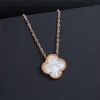 Wholale Ladi Clover Shell Pendant Stainls Steel 18K Rose Gold Women Necklace5582517