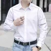 Embroidery Shirts for Men Long Sleeve Slim Fit Casual Shirt Male Business Formal Dress Shirts cootton Social Office clothes 210527