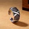 Jesus Kreuz Ring Band Finger Retro Antikes Silber Geometrisches Muster Offene Verstellbare Ringe Männer Frauen Modeschmuck Will und Sandy