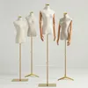 Stof Half Body Manikins Modellen High End Luxe Vrouwen Mannequins Vrouwelijke Headless Mannequin Houten Armen met Stand voor Dames Mode Boutique