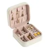 Portátil Pequenas Jóias Caixa Mulheres Travel Jewellery Organizador PU Couro Mini Caso Anéis Brincos Brincos Colar Titular Display Storage