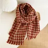 Höst Winter Plaid Cashmere Scarf Women Fashion Long Wrap Tassel Sjal Nya Enkla Varma Houndstooth Stickade halsdukar