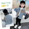 Jacken Frühling Herbst Kinder Freizeitjacke Mädchen Jeans Mäntel Kleine Jungen Leopard Patchwork Denim Oberbekleidung Kostüm 12M-9Y CL684