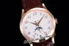 GRF Complications Annual Calendar 5396R A324CS Automatic Mens Watch Rose Gold White Dial Number Markers Moon Phase Brown Leather Super Edition Watches Puretime F6