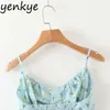 Sweet Floral Print Crop Top Women Holiday Summer Boho Cami haut femme Chiffon s LJPZ9299 210514