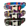 9 Colors Large Dogs Pet Dog Collars Comfortable Colorful Alloy Buckle Lettering Adjustable Collar Fadeproof Canvas Sublimation Printing Designer Belt Bohemian