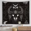 Tapisserie Mandala blanc noir soleil et lune, tenture murale, serviette de plage, tapis de Yoga, décoration de maison, couverture 1882736