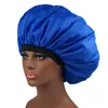 ソリッドカラーエクストラ大きい二重層ナイト帽子女性レディサテン睡眠キャップヘアケアバスヘッドウェアファッションアクセサリー