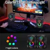 Mini haut-parleurs créatifs pour ordinateur de bureau, paire de jeux 2.0, boîte usb lumineuse RGB, petit haut-parleur filaire