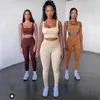 Seamless Yoga Set Women Running Suit 2 PCS Tracksuit Crop Top T-Shirt Leggings Workout Outfit Clothes Gym Wear Sport 210802